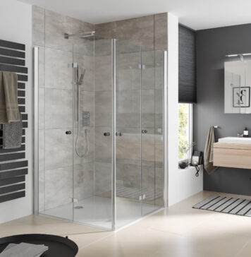 Elegantes Duscherlebnis mit viel Platz auf wenig Raum