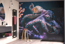 Kunstwerke in der Dusche