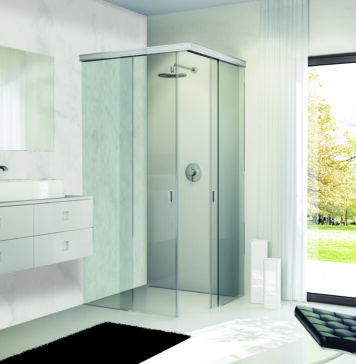 Glasschiebetür mit minimalistischen Design und ausgeklügelter Funktionalität