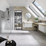 Badezimmer und Schlafzimmer vereint unter dem Dach