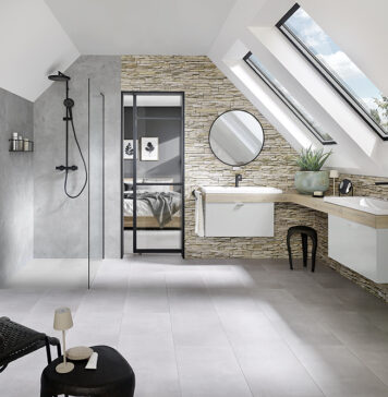 Badezimmer und Schlafzimmer vereint unter dem Dach